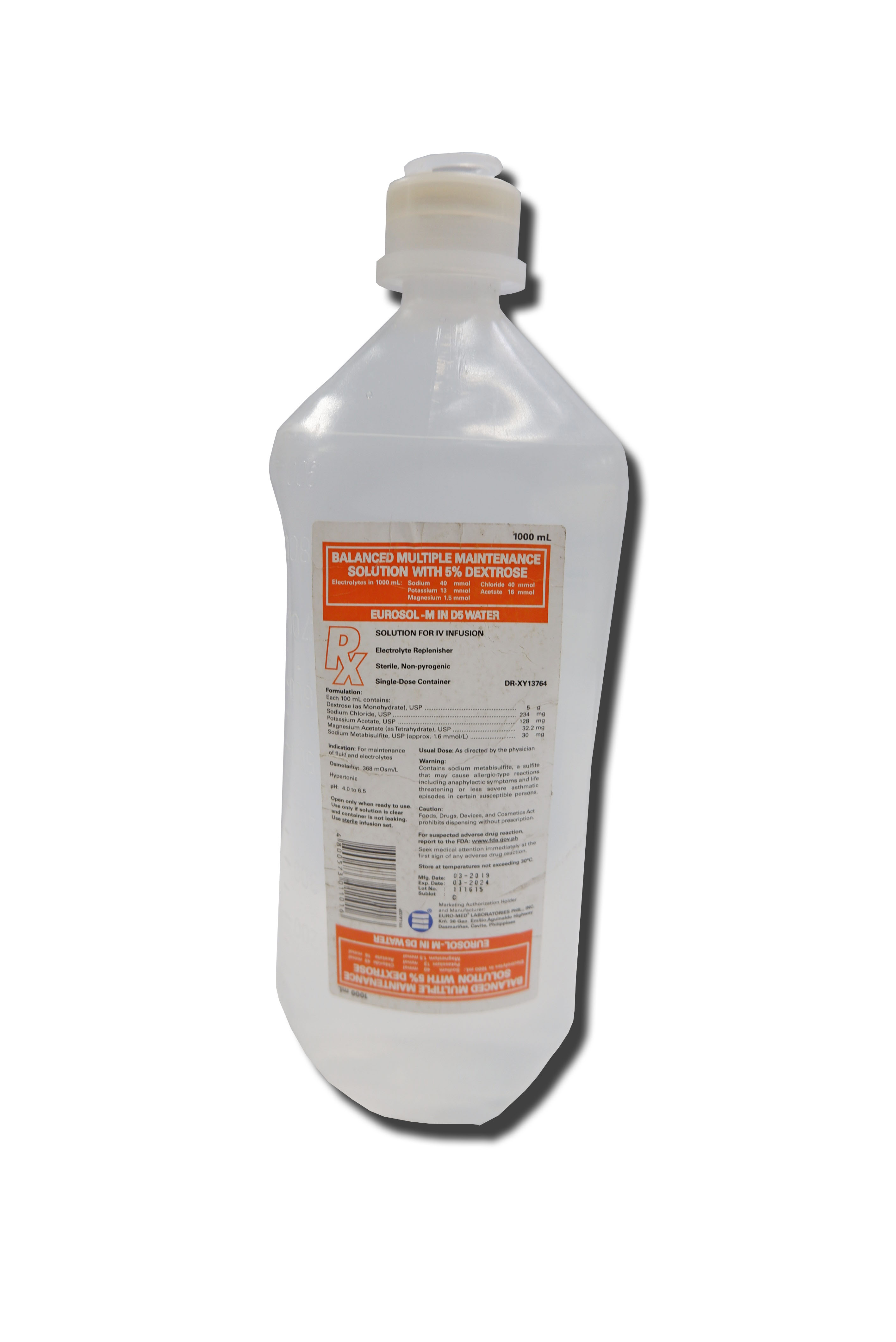 Dextrose Euromed Orange D5NM 1L